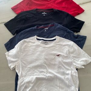 Like New Hollister Boys Short Sleeve Tees - White, Black, Red, and marled  blue
